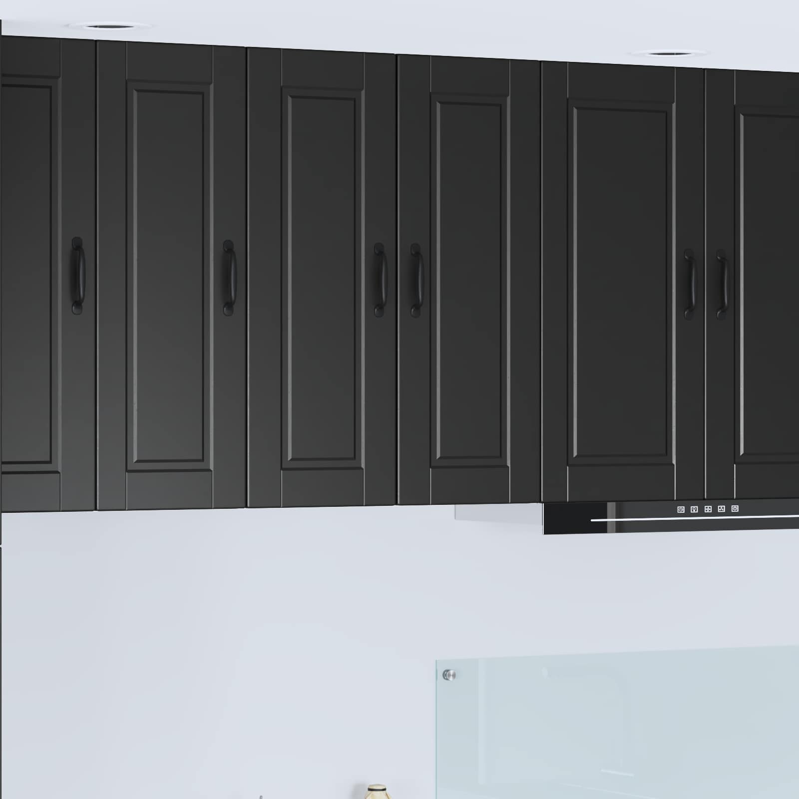 Wandschrank PORTO 2 stk. Schwarz Holzwerkstoff