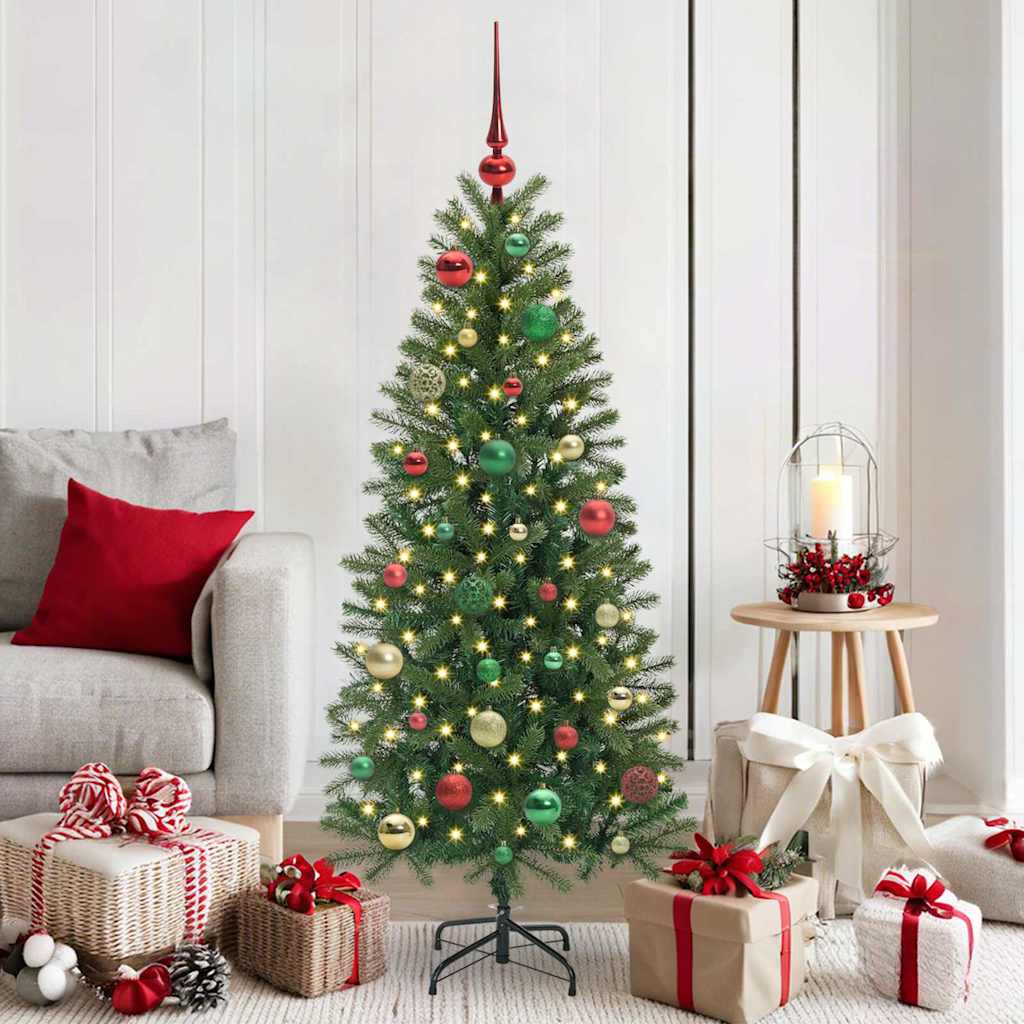 Weihnachtskugel-Set 61 stk. 150 LEDs Warmes Weiß Ø 6 cm