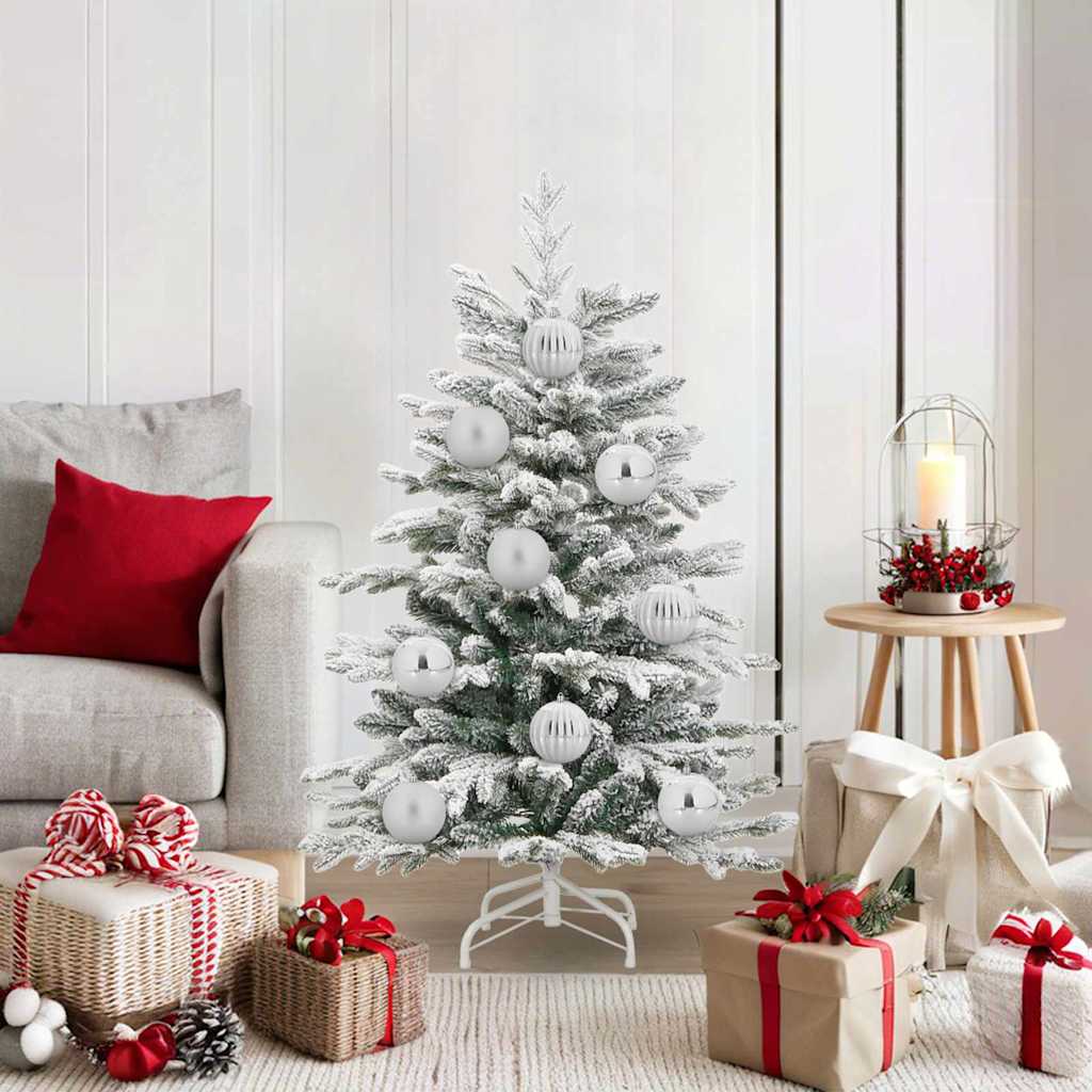 Weihnachtsbaumkugel Set XL 15 stk. Silber Ø 10 cm Kunststoff