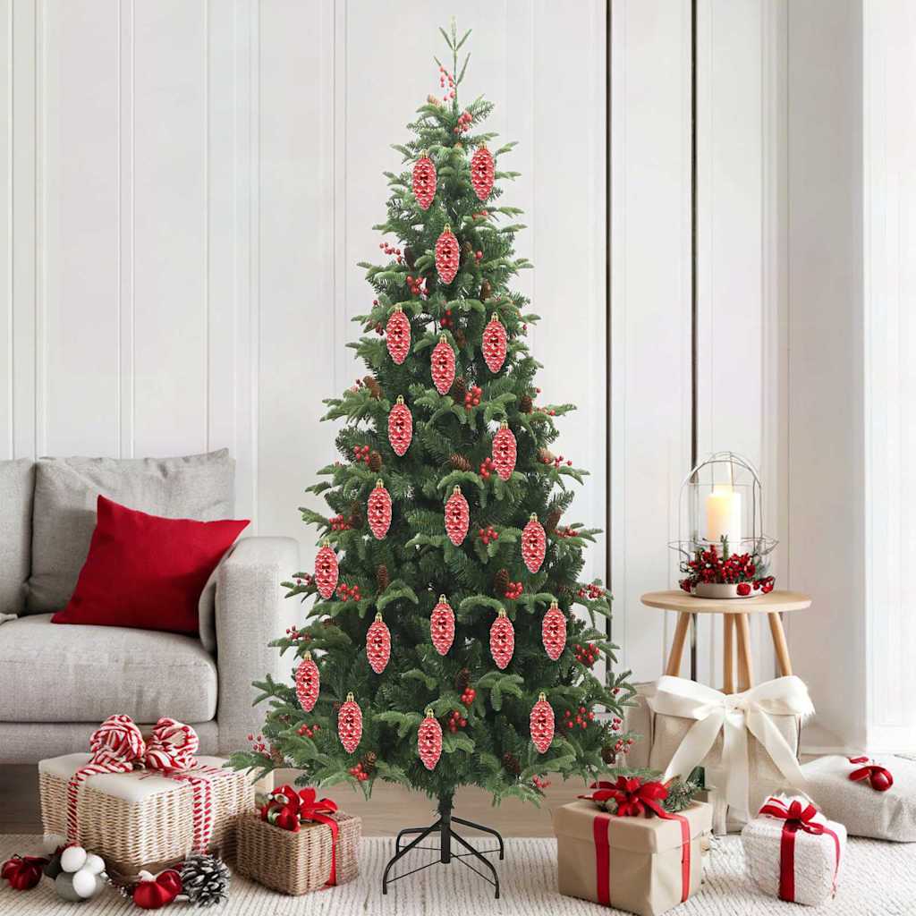 Christmas Pine Cone Ball 40 stk. Rot 4 x 9 cm Kunststoff