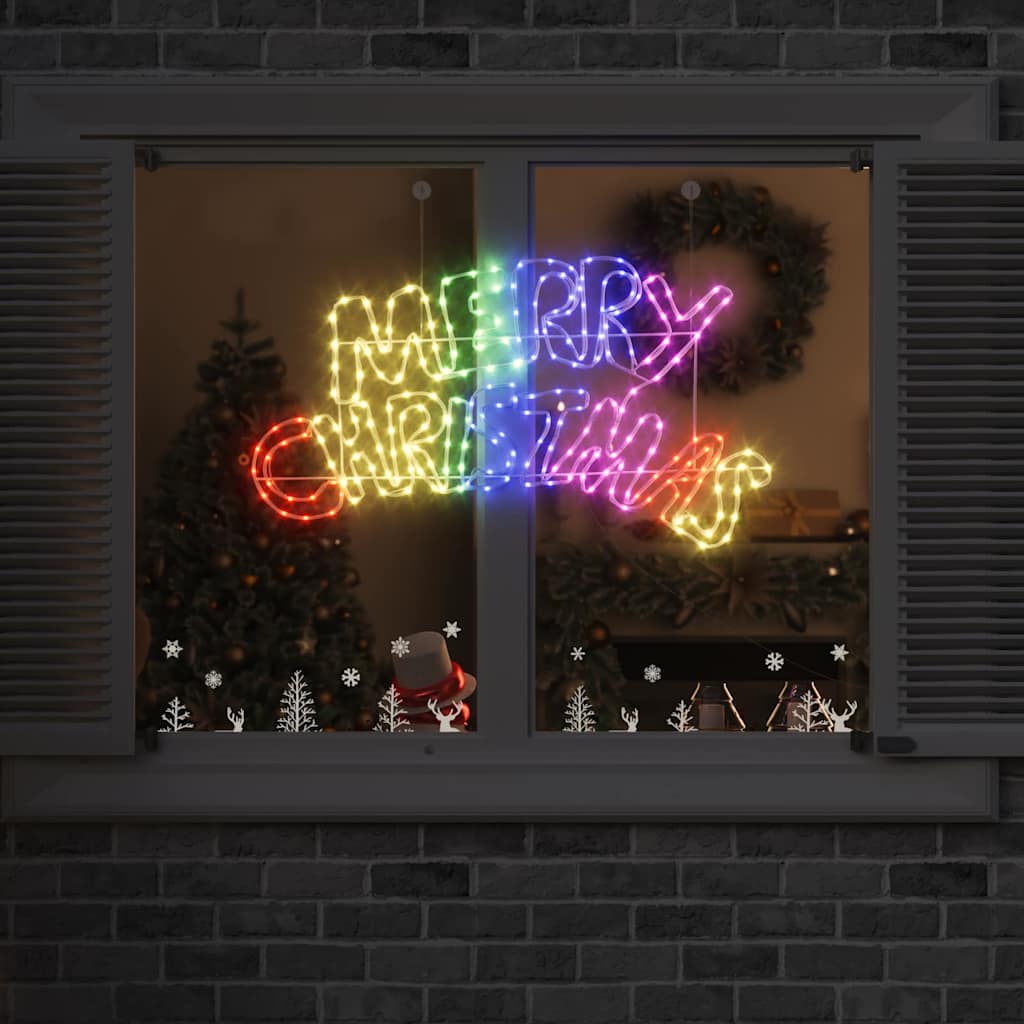 Weihnachtsschild 240 LEDs Mehrfarbig 99,5 x 54 cm PVC