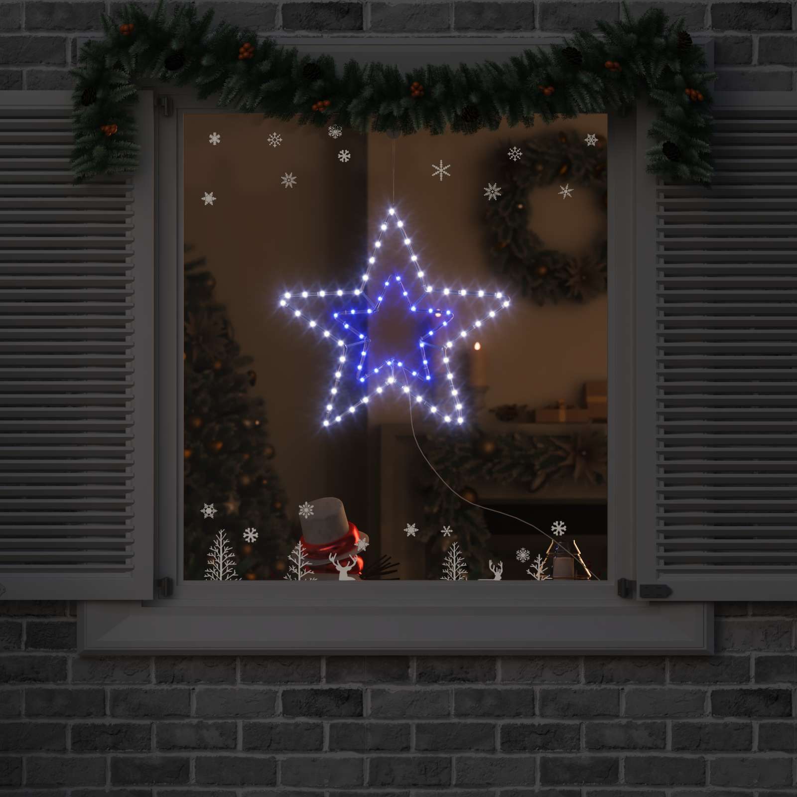 Weihnachtsstern 72 LEDs Kaltweiß 51,5 x 50 x 0,65 cm Eisen