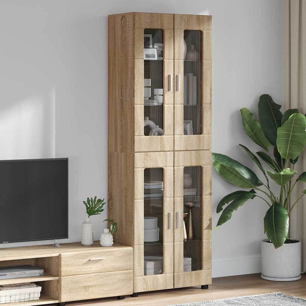 Highboard FLORIN 60 x 35 x 182 cm Sonoma-Eiche Holzwerkstoff