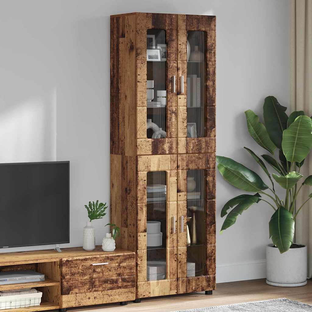 Highboard FLORIN 60 x 35 x 182 cm Altholz Holzwerkstoff