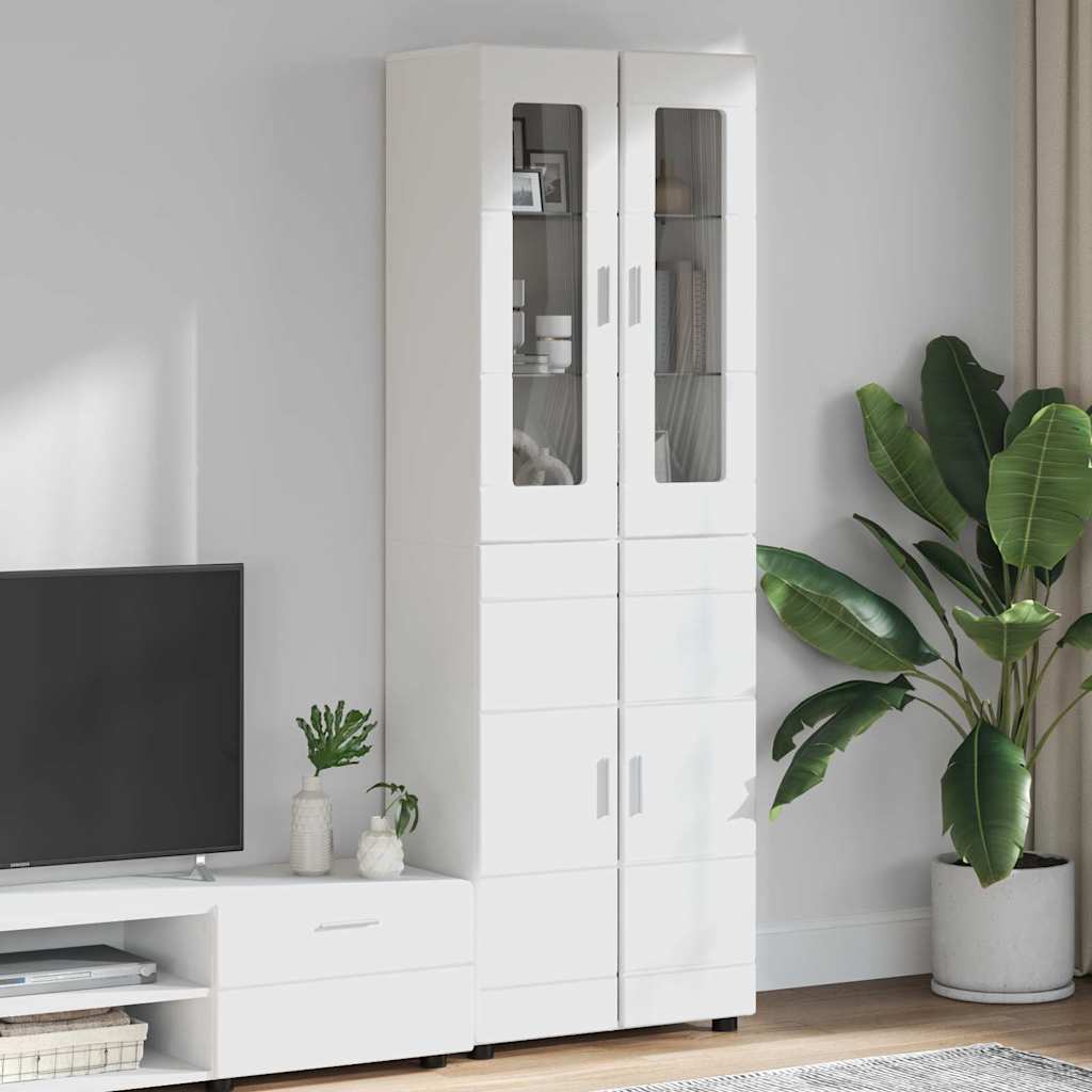 Highboard FLORIN 60 x 35 x 182 cm Weiß Holzwerkstoff