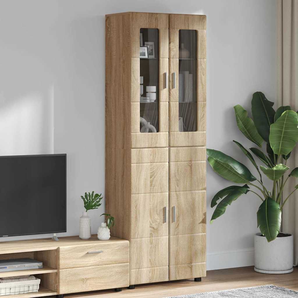 Highboard FLORIN 60 x 35 x 182 cm Sonoma-Eiche Holzwerkstoff