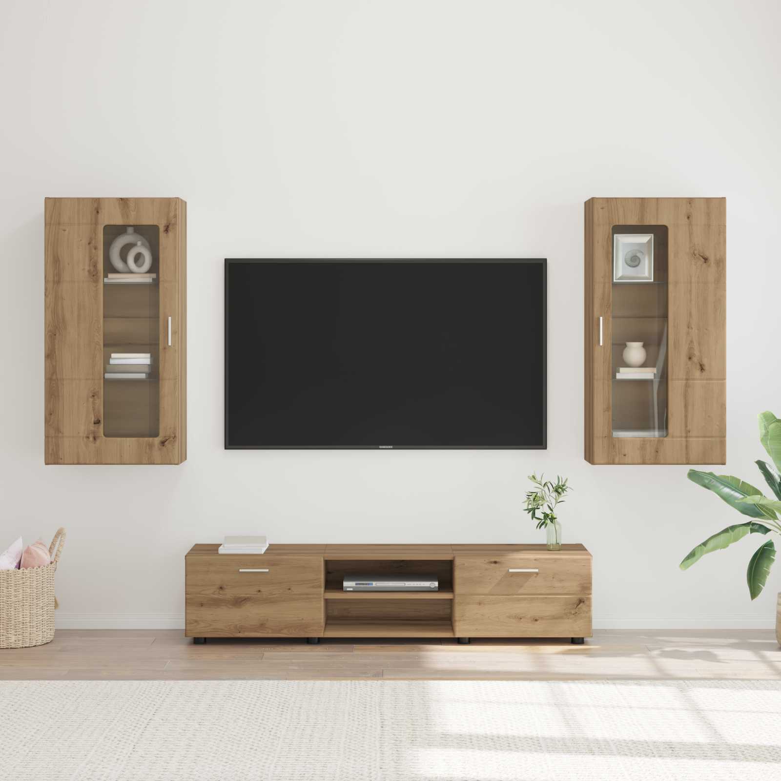 TV-Schrankset FLORIN 3 stk. Artisan-Eiche Holzwerkstoff