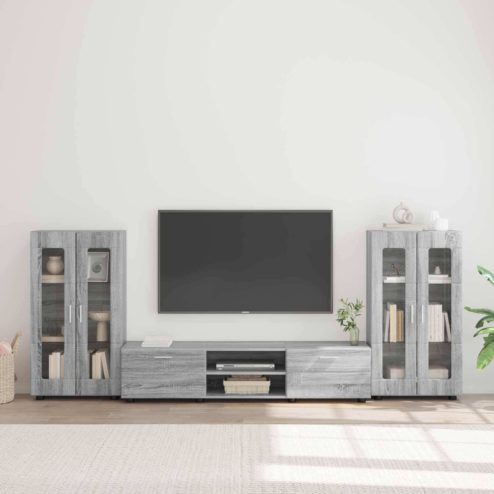TV-Schrankset FLORIN 3 stk. Sonoma-Grau Holzwerkstoff