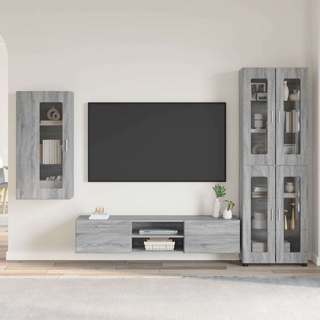 TV-Schrankset FLORIN 3 stk. Sonoma-Grau Holzwerkstoff