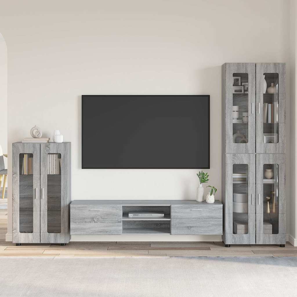 TV-Schrankset FLORIN 3 stk. Sonoma-Grau Holzwerkstoff