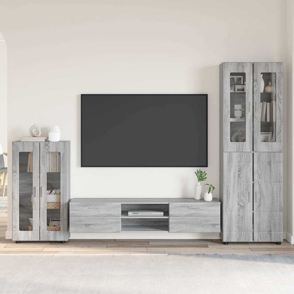 TV-Schrankset FLORIN 3 stk. Sonoma-Grau Holzwerkstoff
