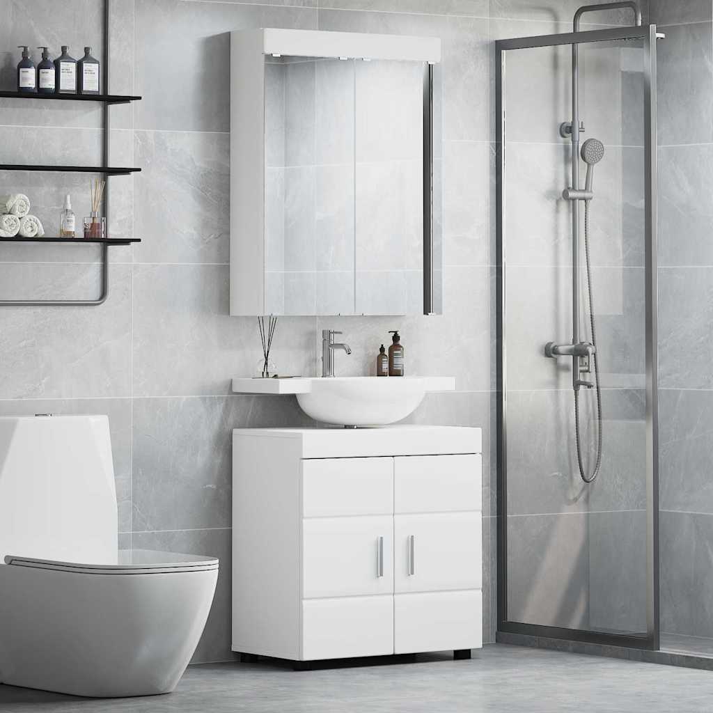 Badezimmermöbel-Set TULUM 2 Stk. Weiß 60 x 34 x 63 cm
