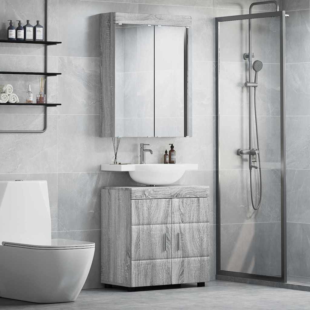 Badezimmermöbel-Set TULUM 2 Stk. Sonoma-Grau 60 x 34 x 63 cm