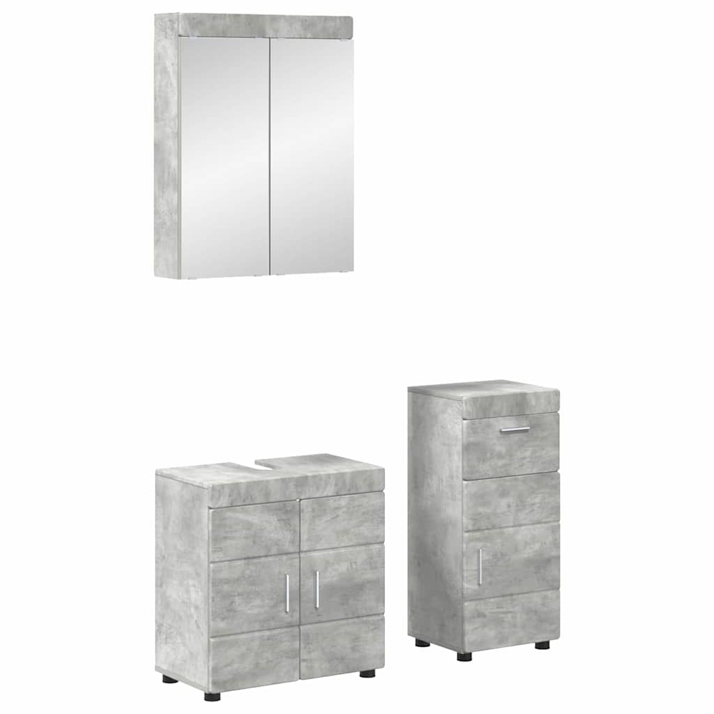 Badezimmermöbel-Set TULUM 3 stk. Beton Grau 60 x 34 x 63 cm