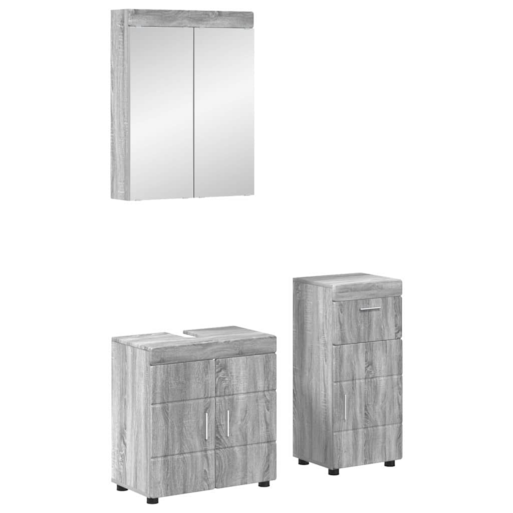 Badezimmermöbel-Set TULUM 3 Stk. Sonoma-Grau 60 x 34 x 63 cm