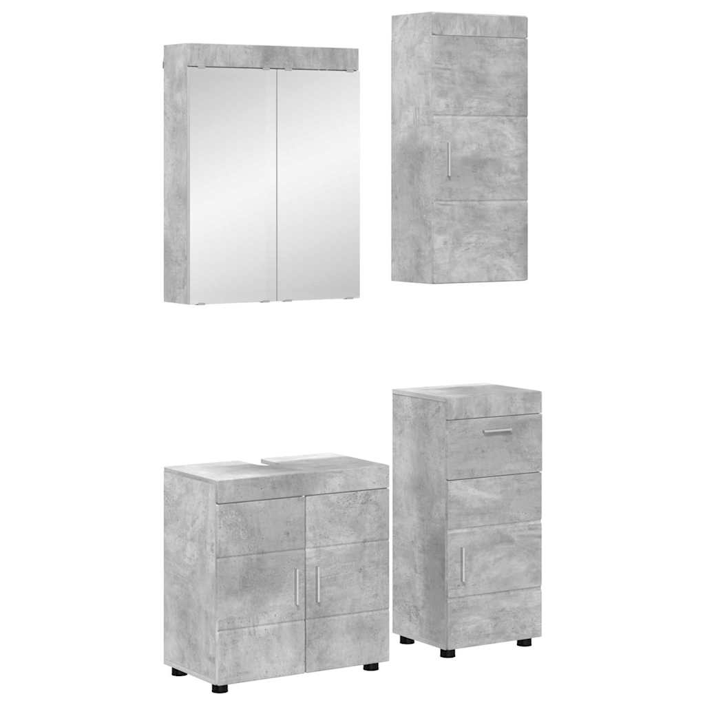 Badezimmermöbel-Set TULUM 4 stk. Beton Grau 60 x 34 x 63 cm