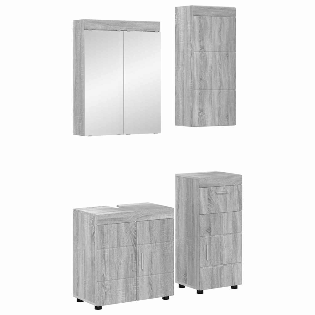Badezimmermöbel-Set TULUM 4 Stk. Sonoma-Grau 60 x 34 x 63 cm