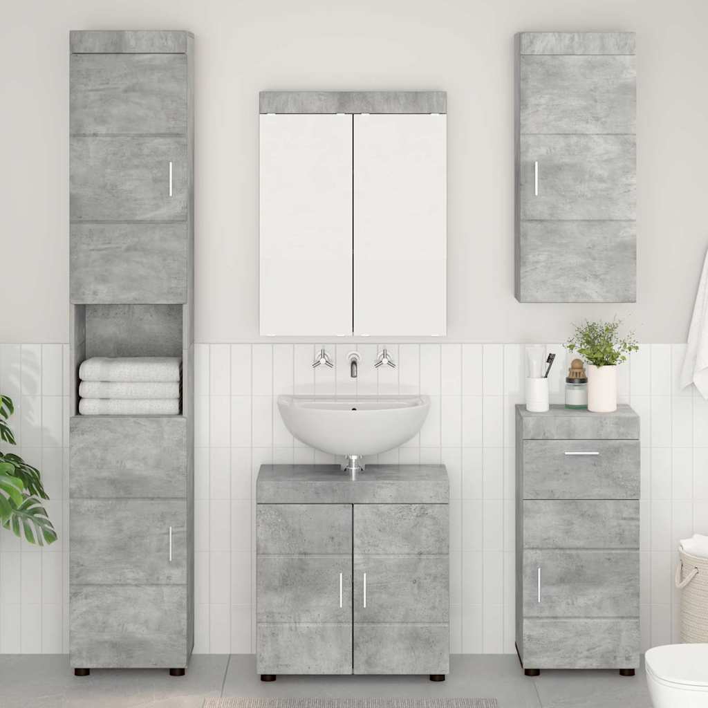Badezimmermöbel-Set TULUM 5 stk. Beton Grau 60 x 34 x 63 cm