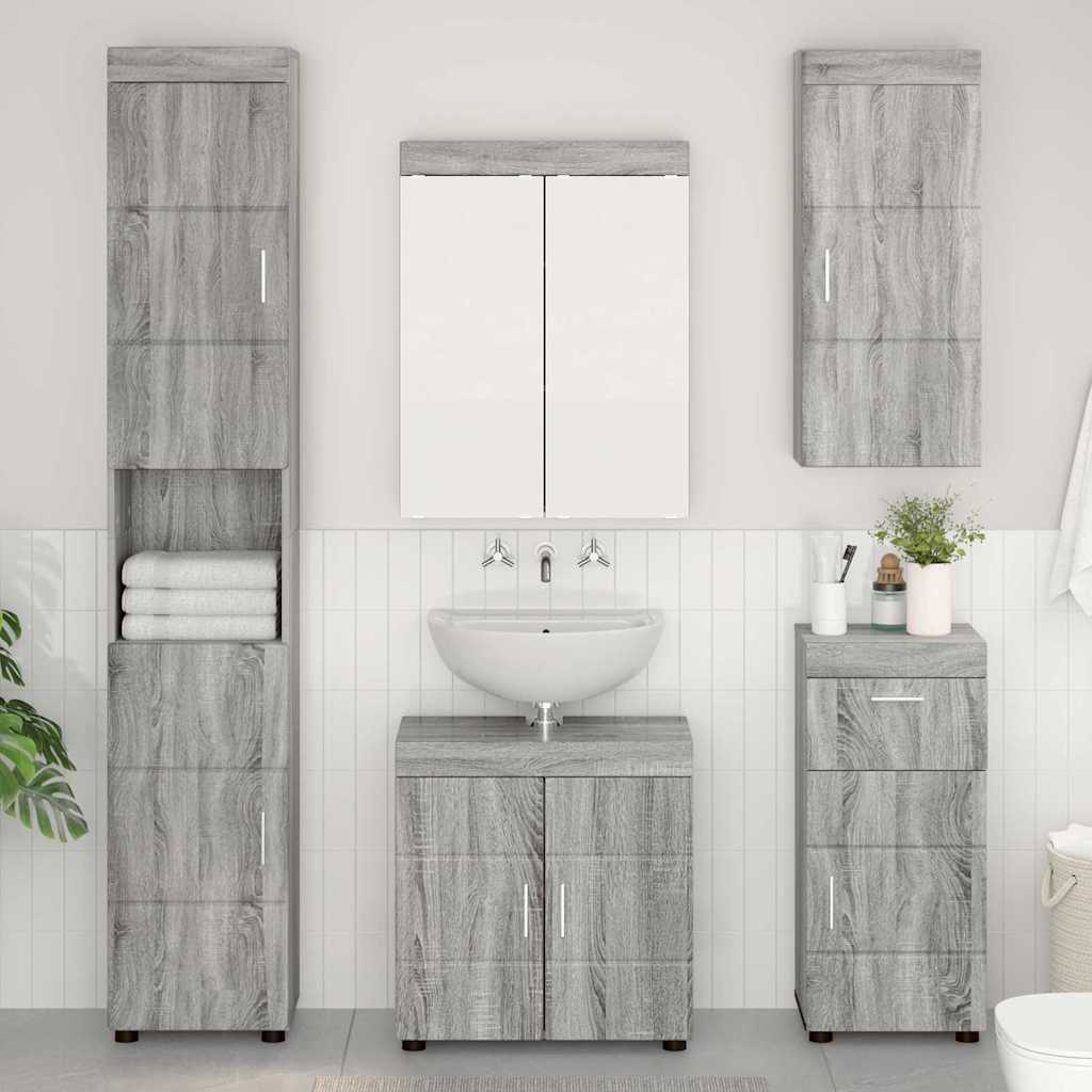 Badezimmermöbel-Set TULUM 5 Stk. Sonoma-Grau 60 x 34 x 63 cm