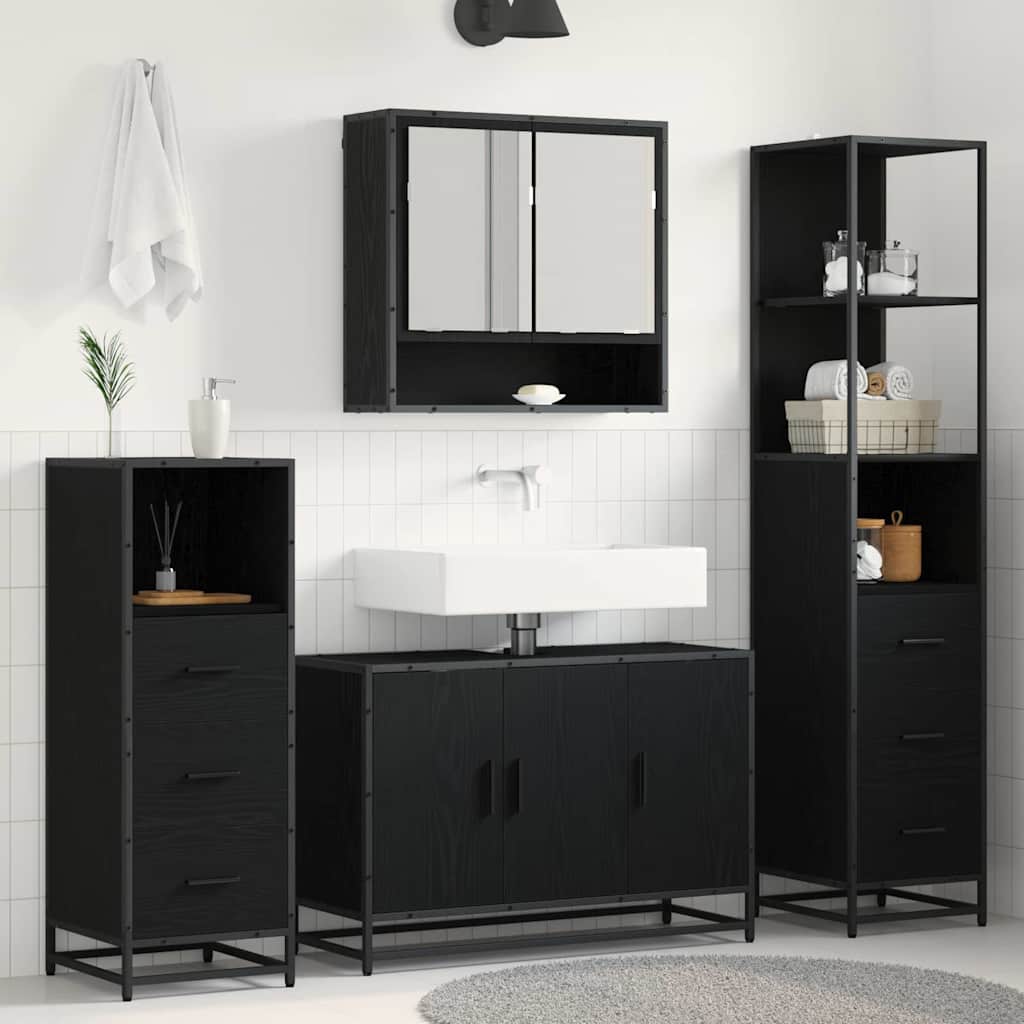 Badezimmermöbel-Set 3 stk. Altholz 90 x 33 x 60 cm