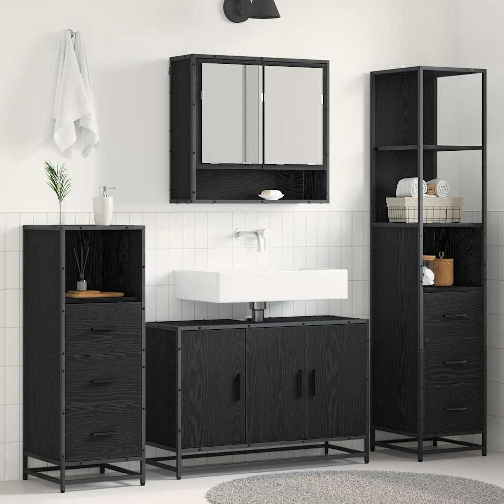 Badezimmermöbel-Set 3 stk. Artisan-Eiche 35 x 37,5 x 166 cm