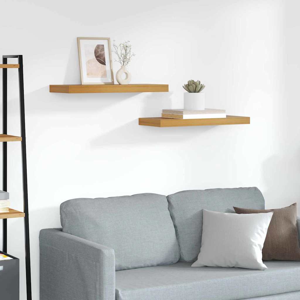 Wandregal 2 stk. Braun 60 x 23,5 x 3,8 cm Holzwerkstoff