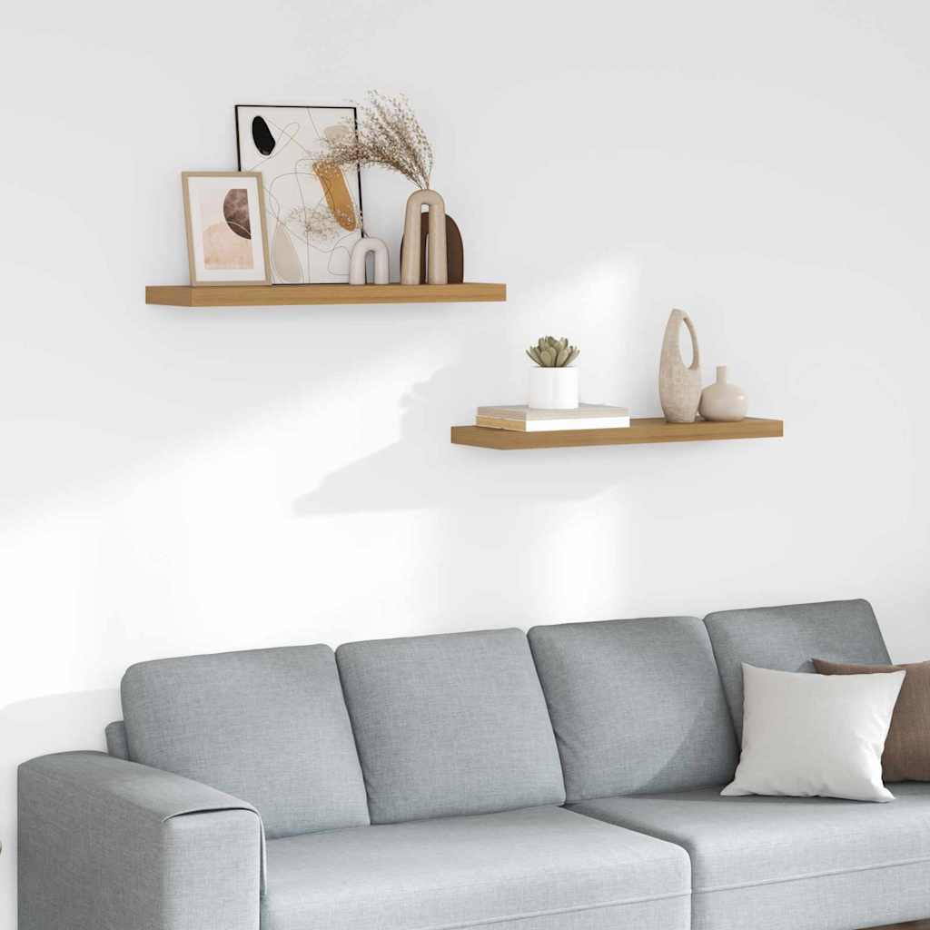 Wandregal 2 stk. Braun 80 x 23,5 x 3,8 cm Holzwerkstoff