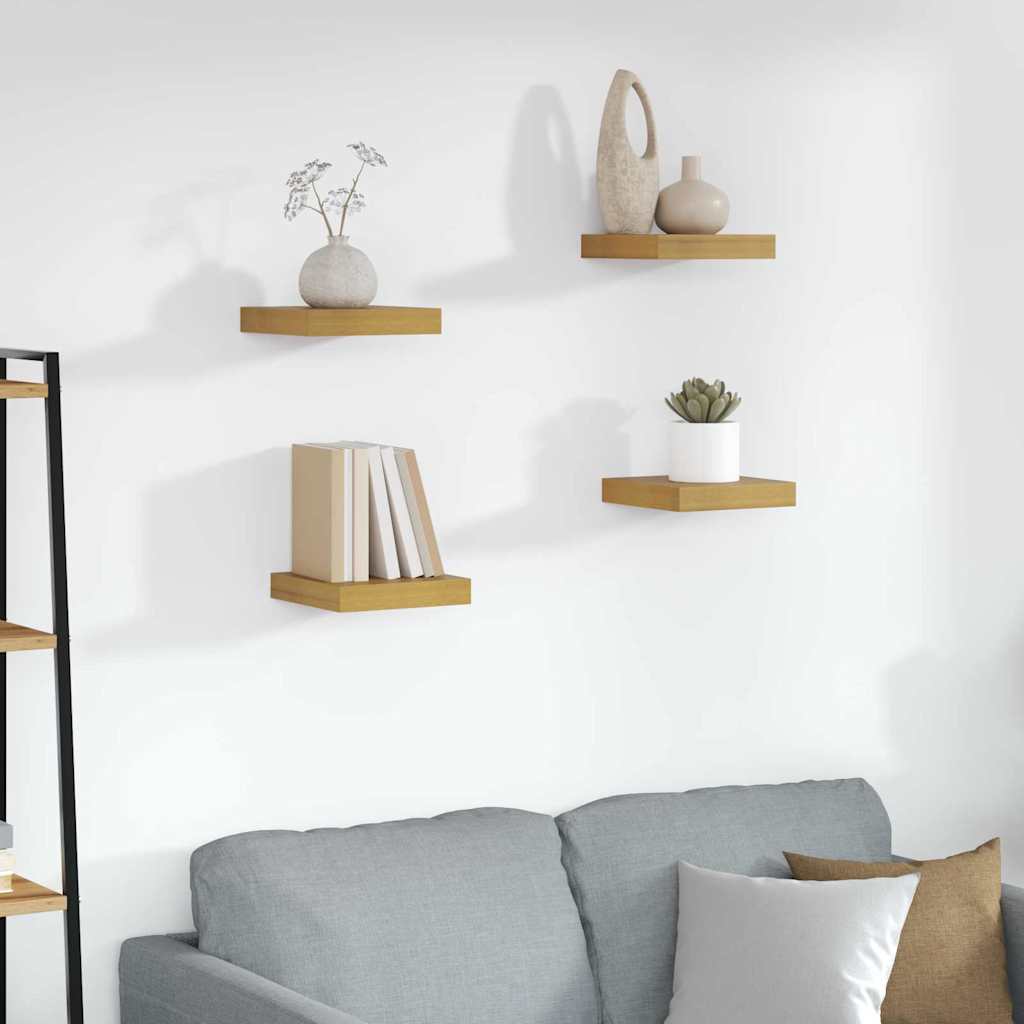 Wandregal 4 stk. Beige 23 x 23,5 x 3,8 cm Holzwerkstoff