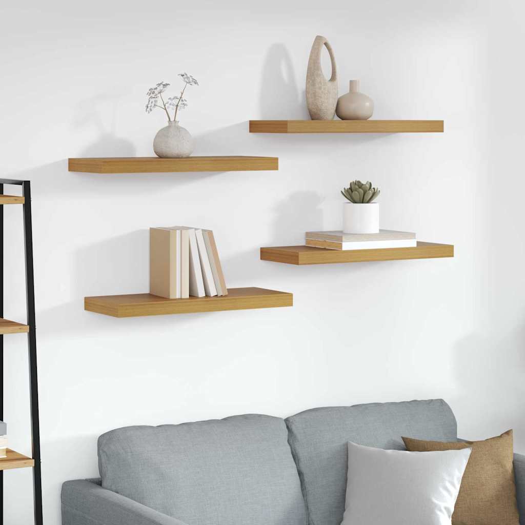 Wandregal 4 stk. Beige 60 x 23,5 x 3,8 cm Holzwerkstoff