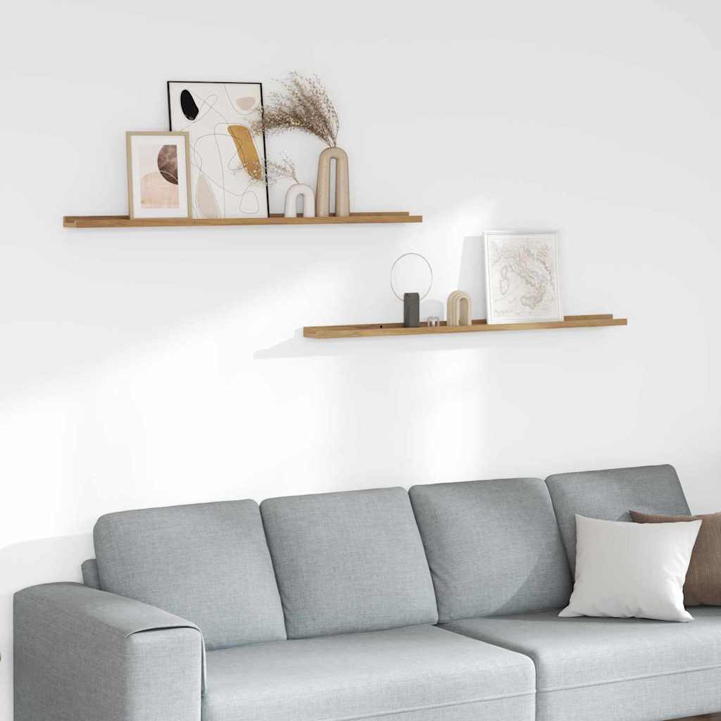 Wandregal 2 stk. Braun 115 x 9 x 3 cm Holzwerkstoff