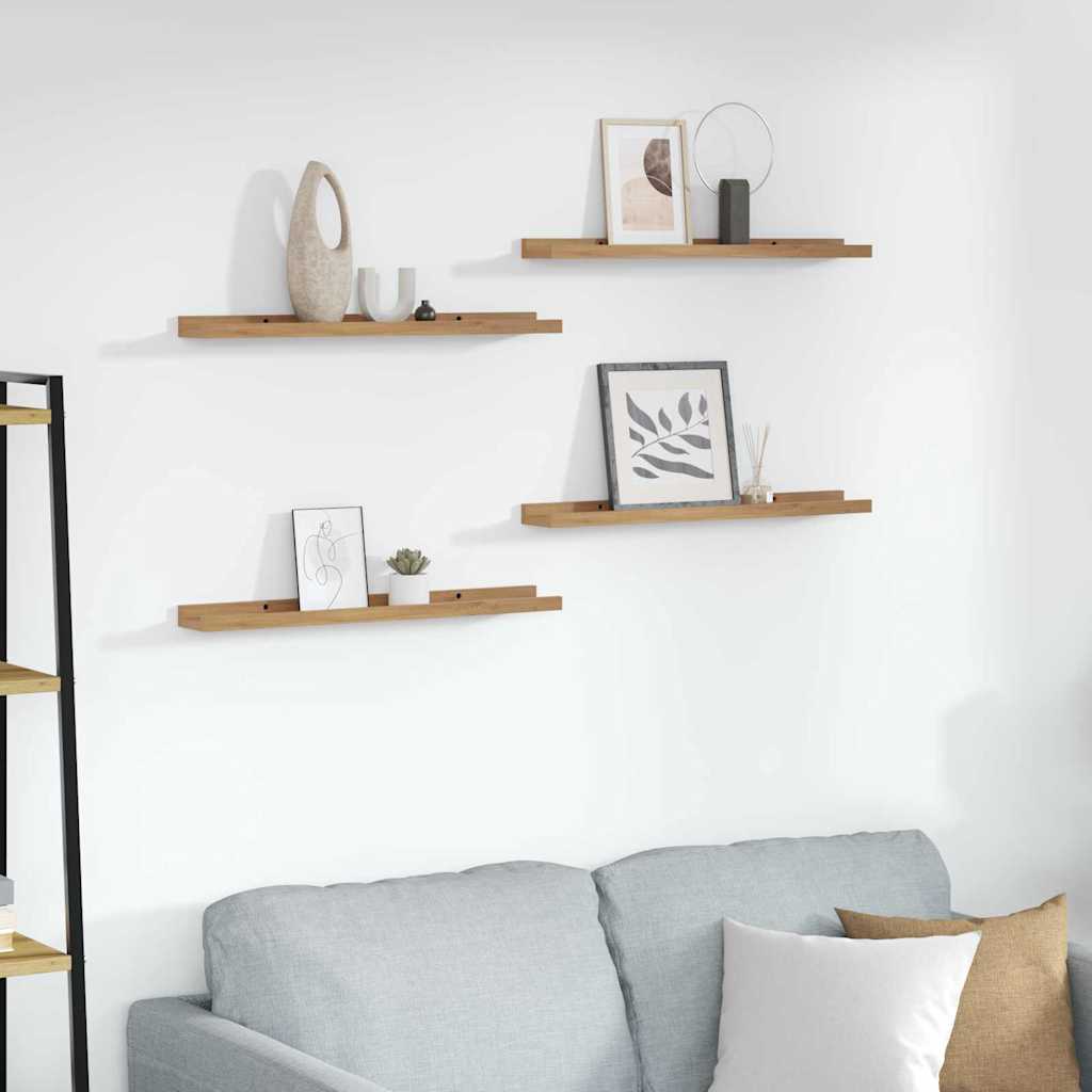 Wandregal 4 stk. Braun 60 x 9 x 3 cm Holzwerkstoff