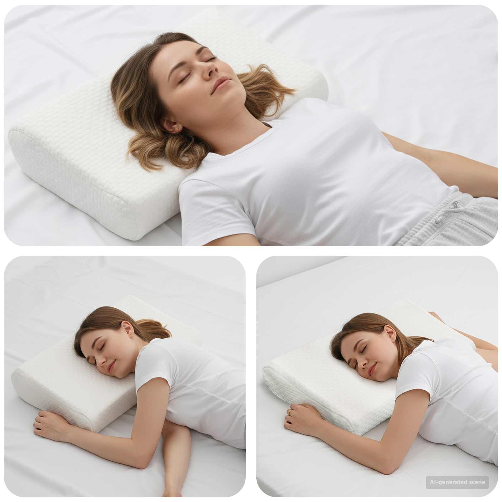 Schlafkissen 80 x 40 x 12,5 cm Mittel Viscoschaum Weiß