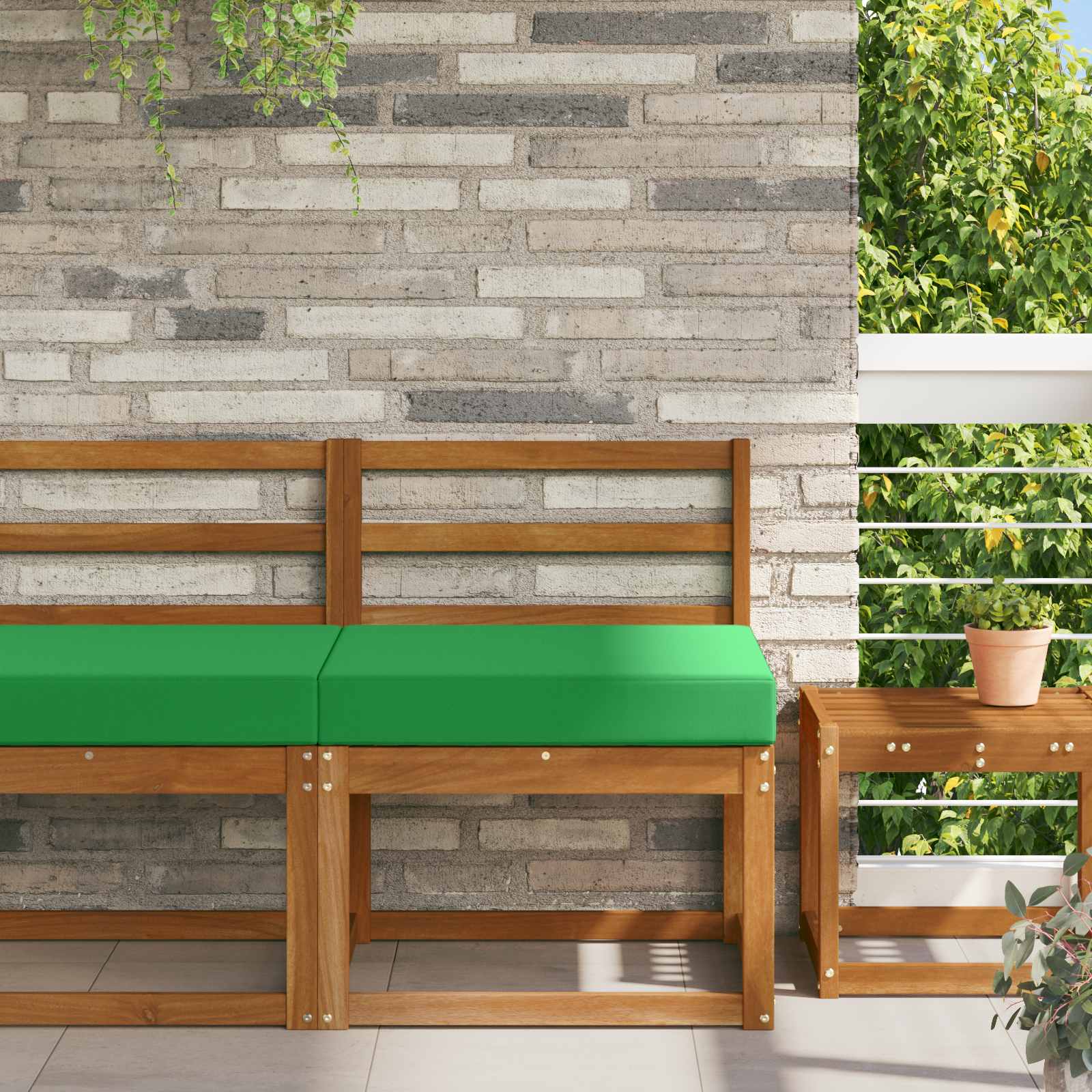 Sofakissen für draußen Polyester Grün 60 x 60 cm