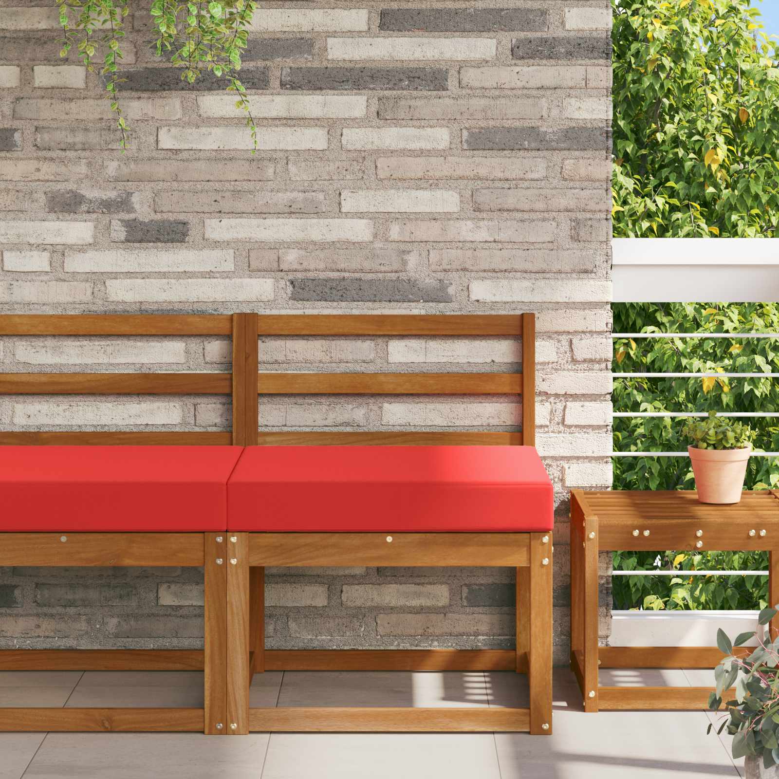 Sofakissen für draußen Polyester Rot 60 x 60 cm