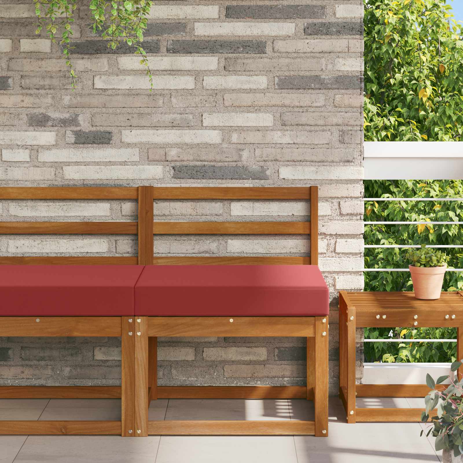 Sofakissen für draußen Polyester Weinrot 60 x 60 cm
