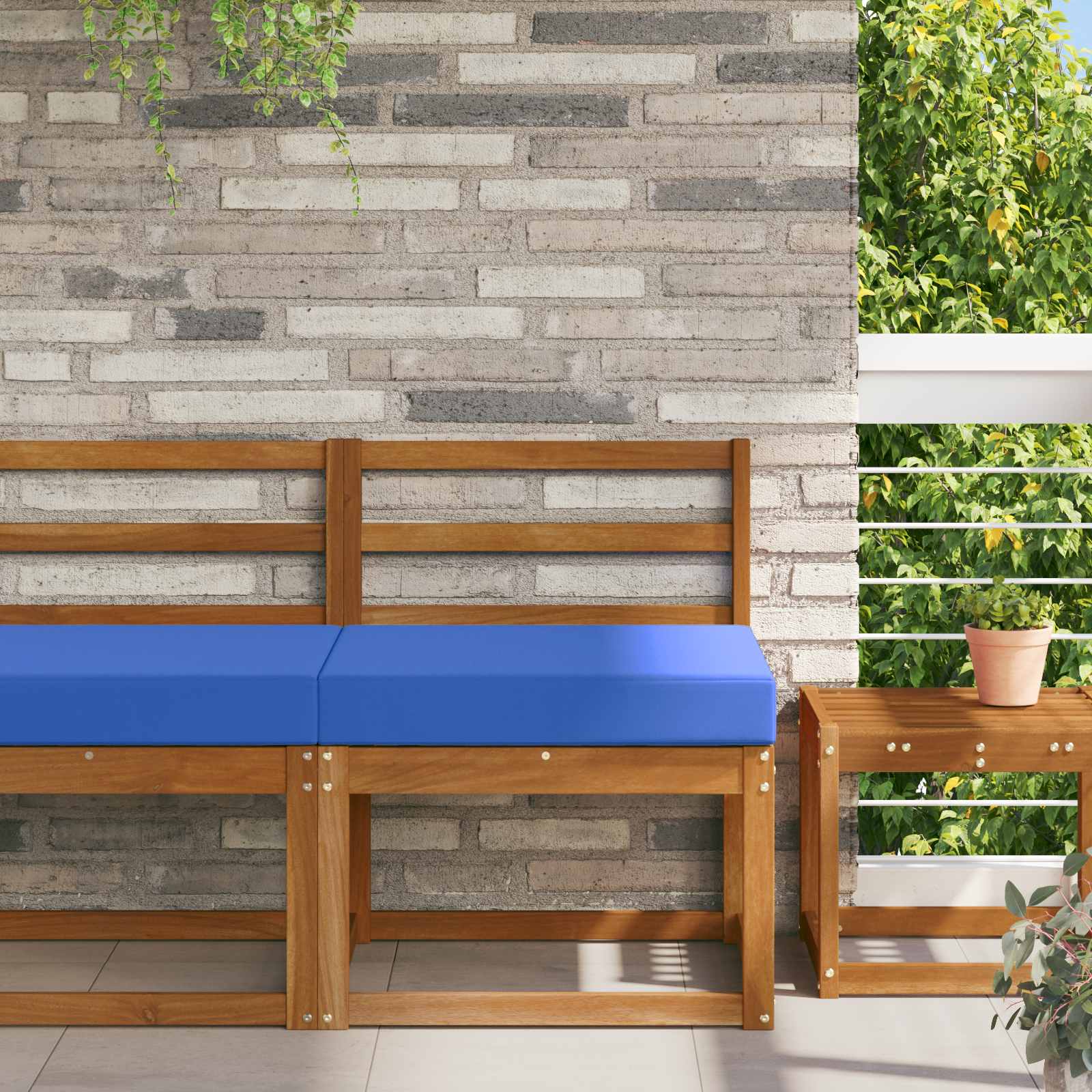 Sofakissen für draußen Polyester Königsblau 60 x 60 cm