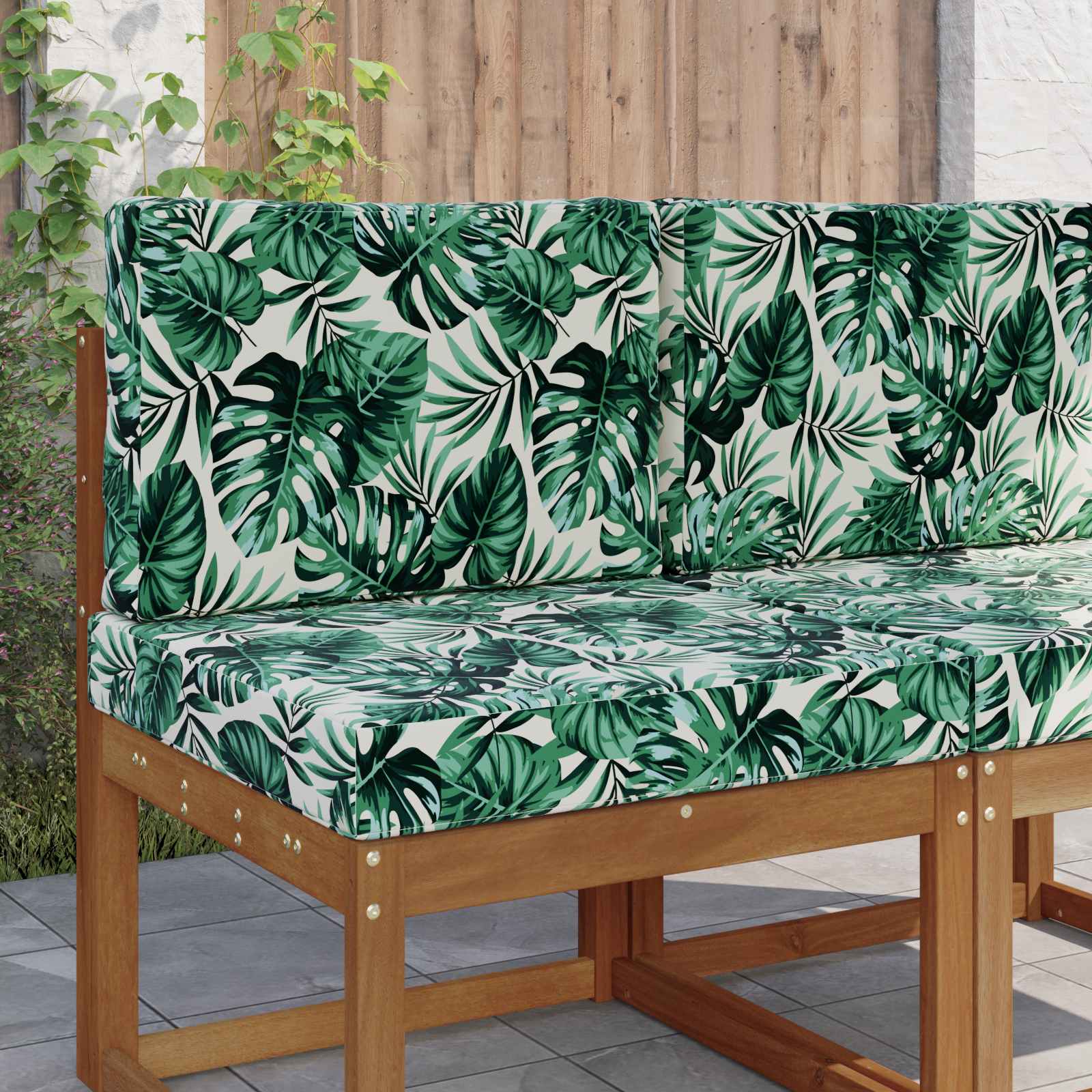 Sofakissen für draußen Polyester Blattmuster 60 x 60 cm