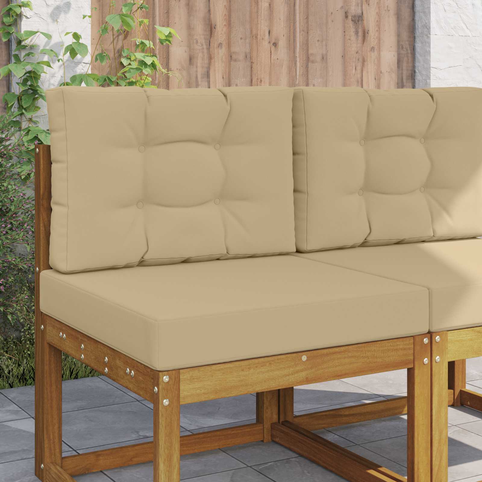 Sofakissen für draußen Polyester Beige 60 x 60 cm
