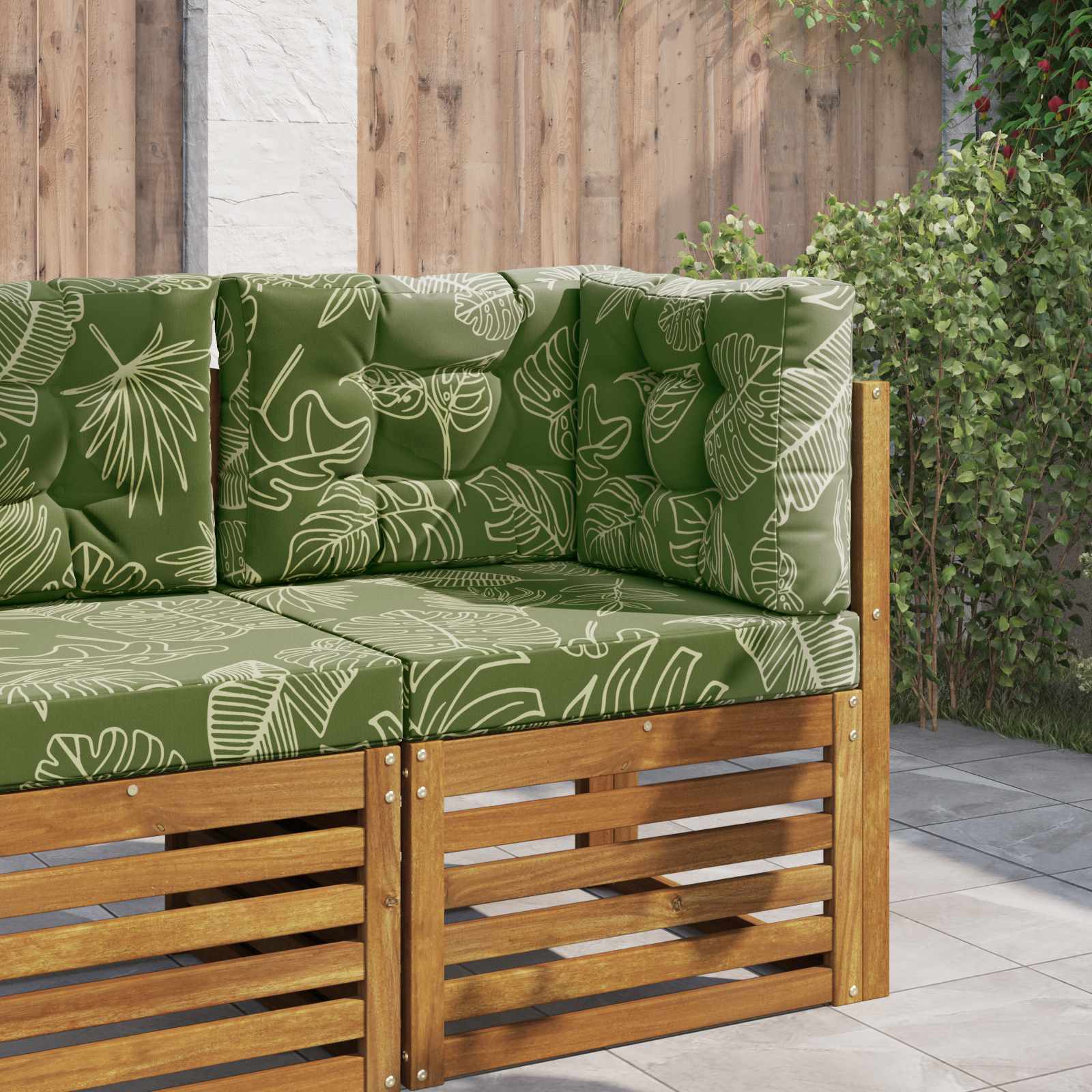 Sofakissen für draußen Polyester Blattdesign 60 x 60 cm