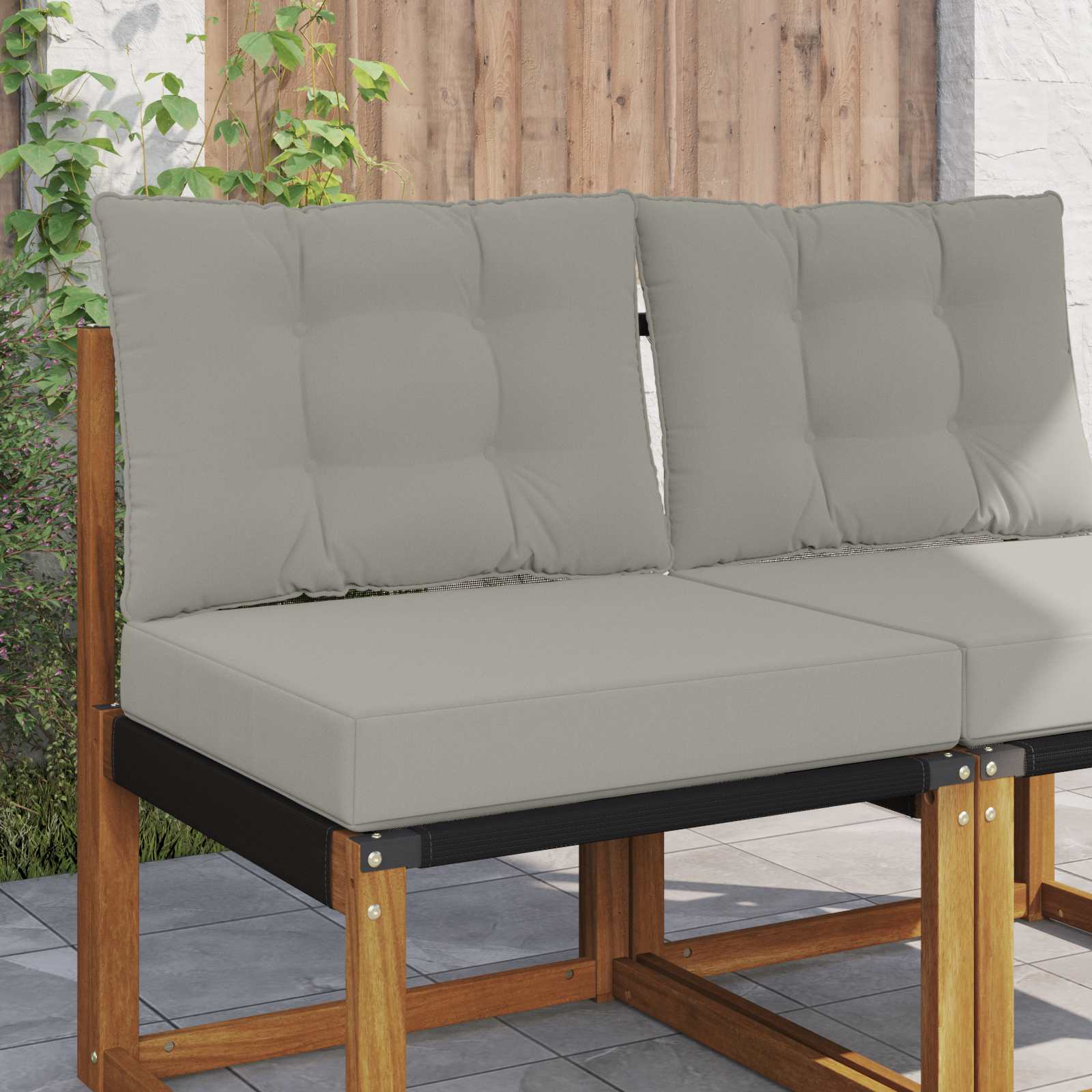 Sofakissen für draußen Polyester Grau 60 x 50,5 cm