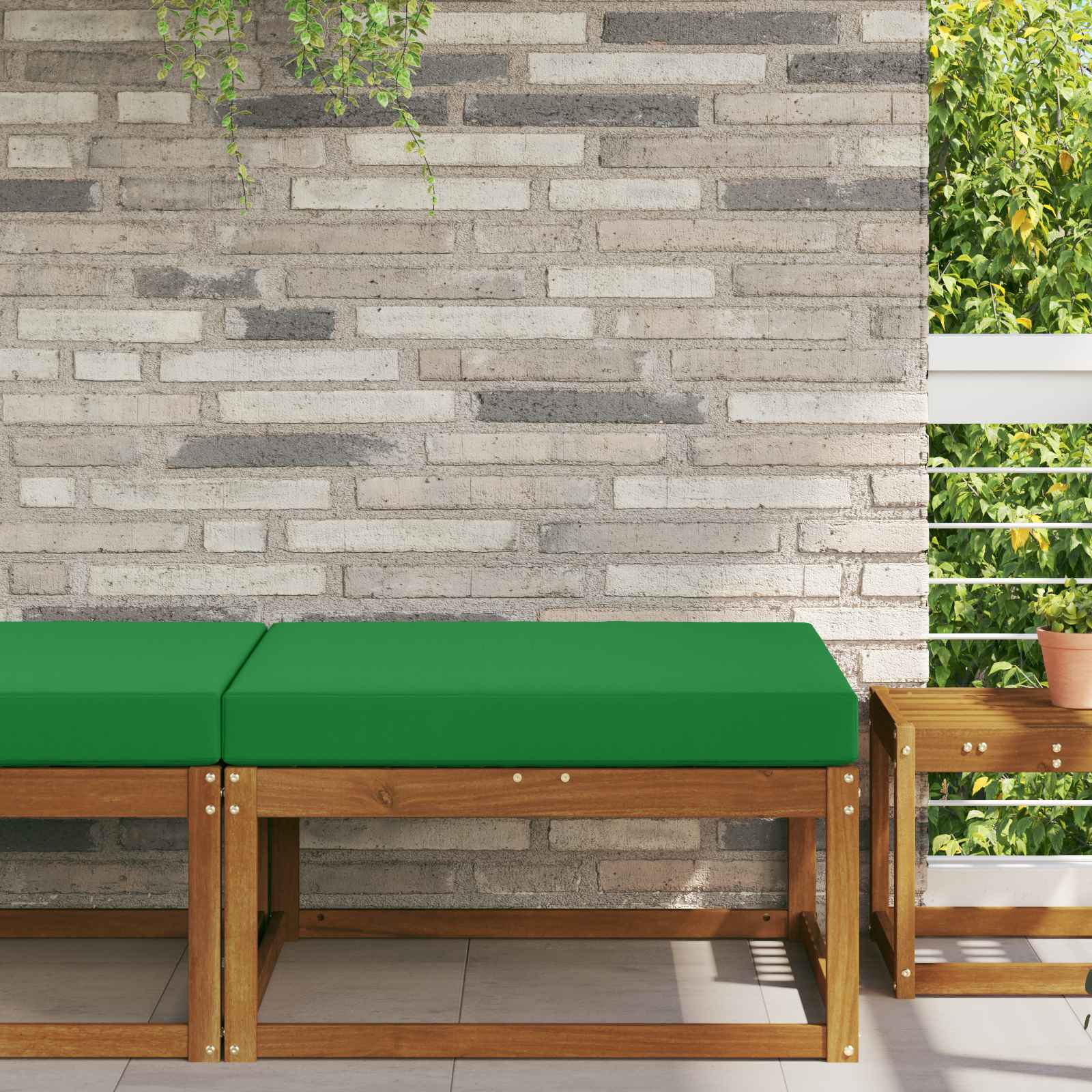 Sofakissen für draußen Polyester Grün 80 x 80 cm
