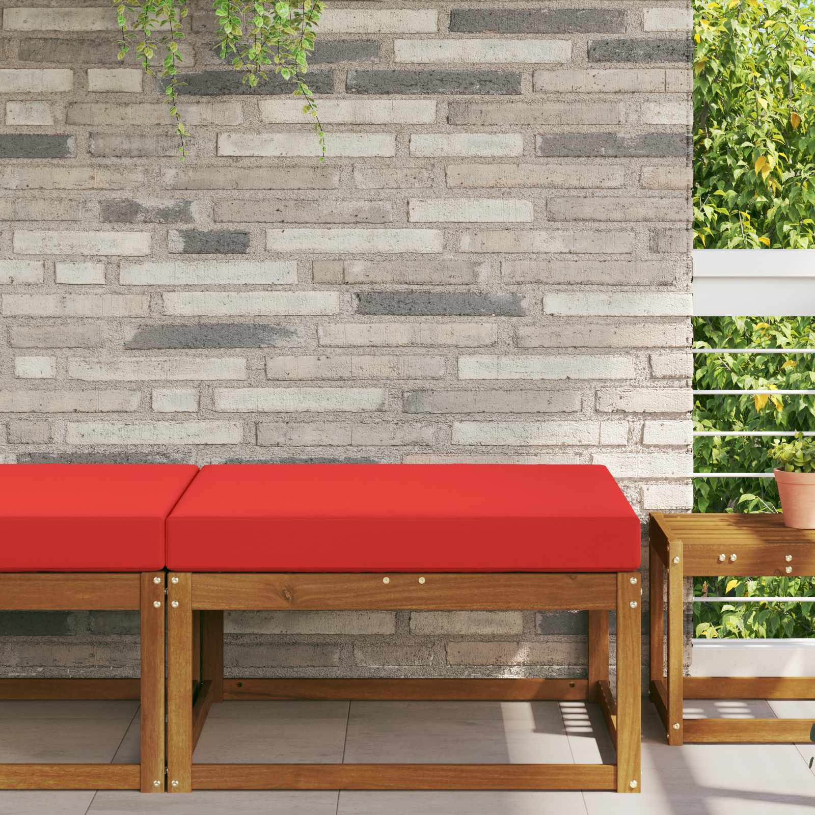 Sofakissen für draußen Polyester Rot 80 x 80 cm