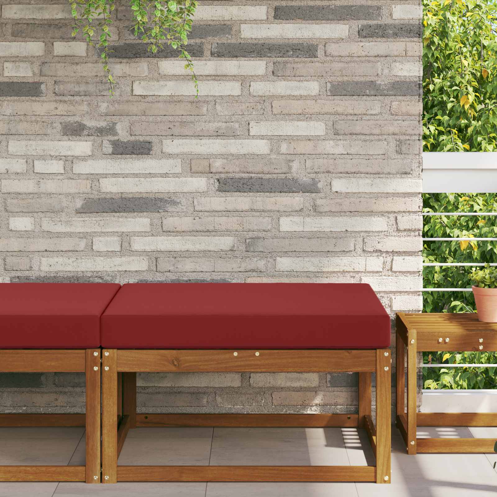 Sofakissen für draußen Polyester Weinrot 80 x 80 cm