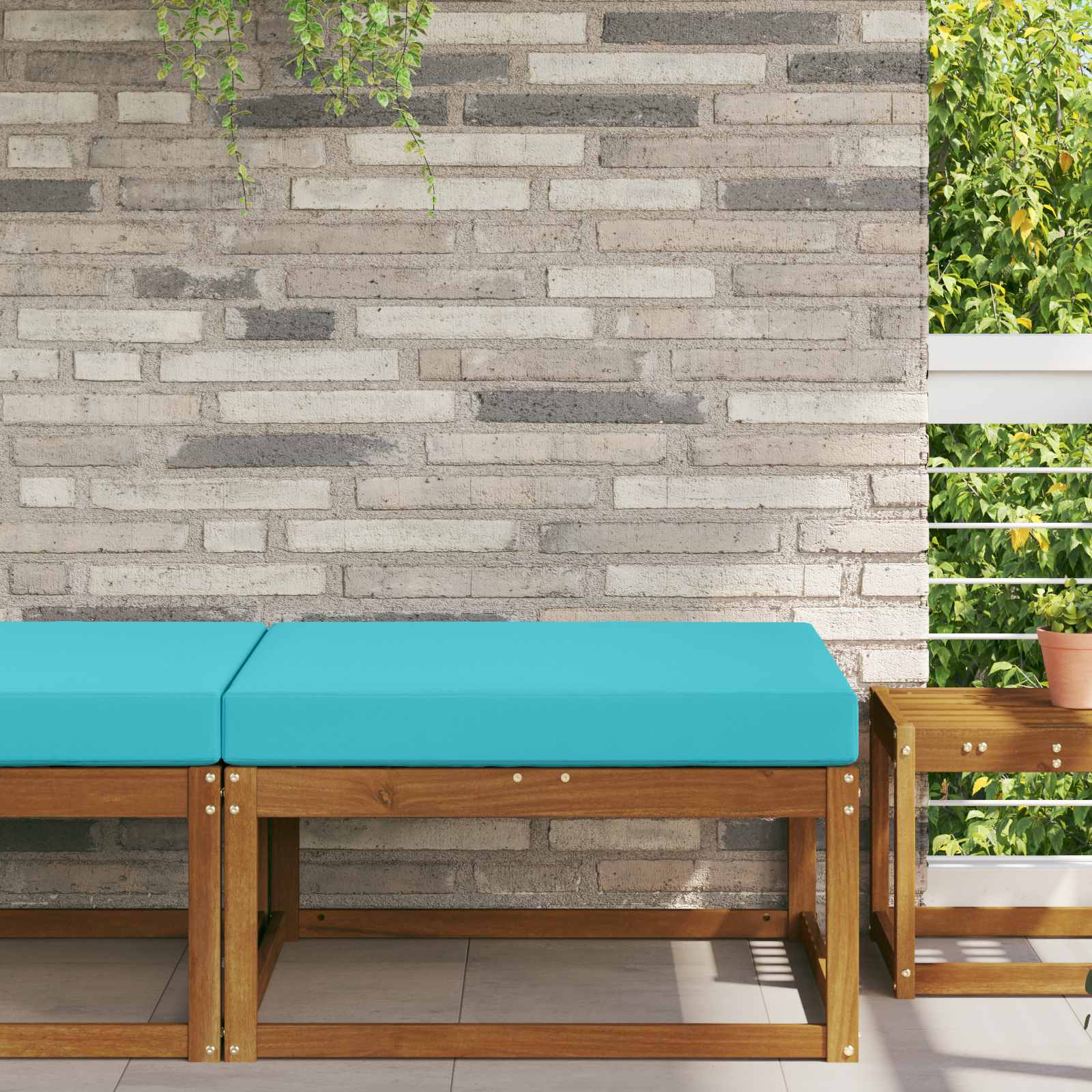 Sofakissen für draußen Polyester Türkis 80 x 80 cm