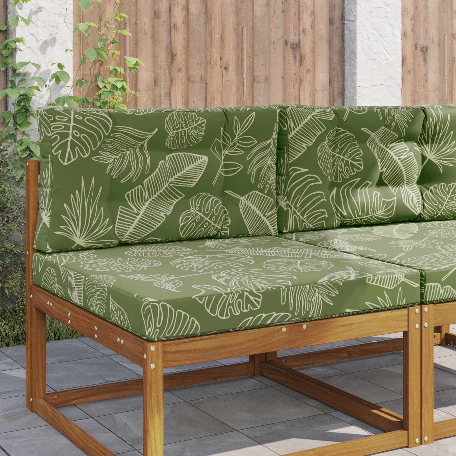 Sofakissen für draußen Polyester Blattdesign 80 x 80 cm
