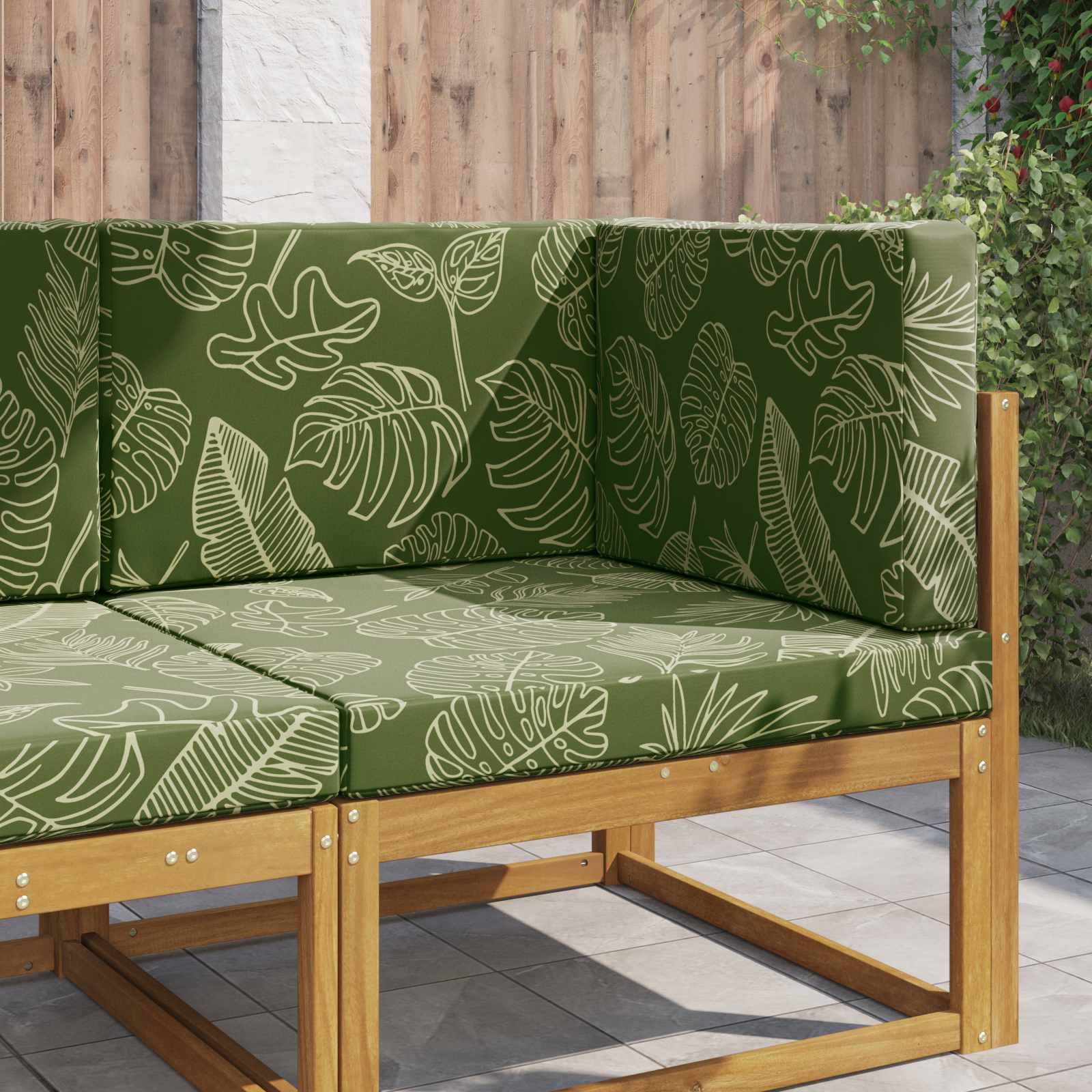 Sofakissen für draußen Polyester Blattdesign 80 x 80 cm