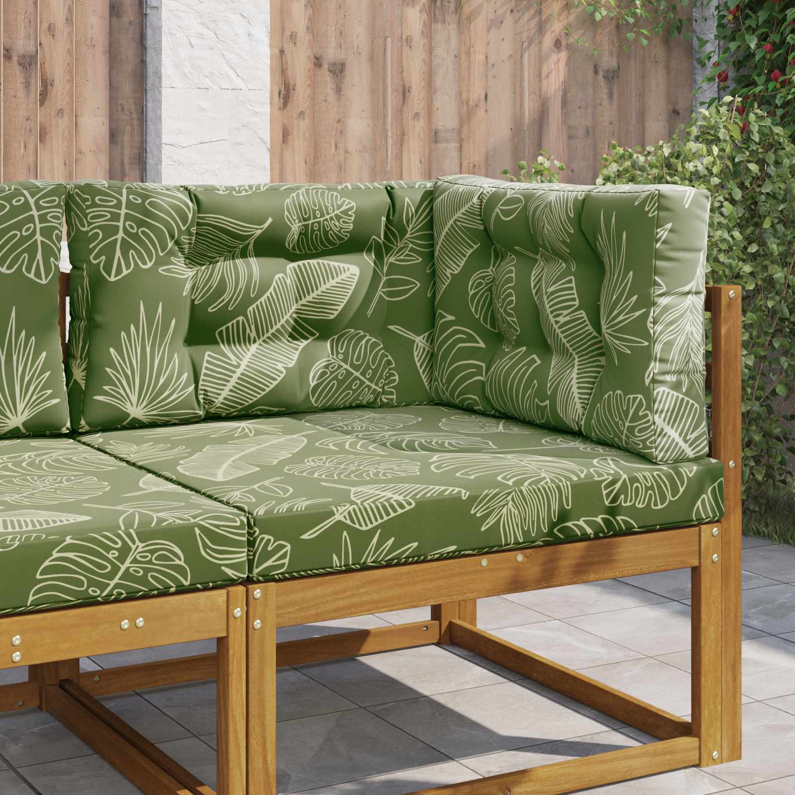 Sofakissen für draußen Polyester Blattdesign 80 x 80 cm