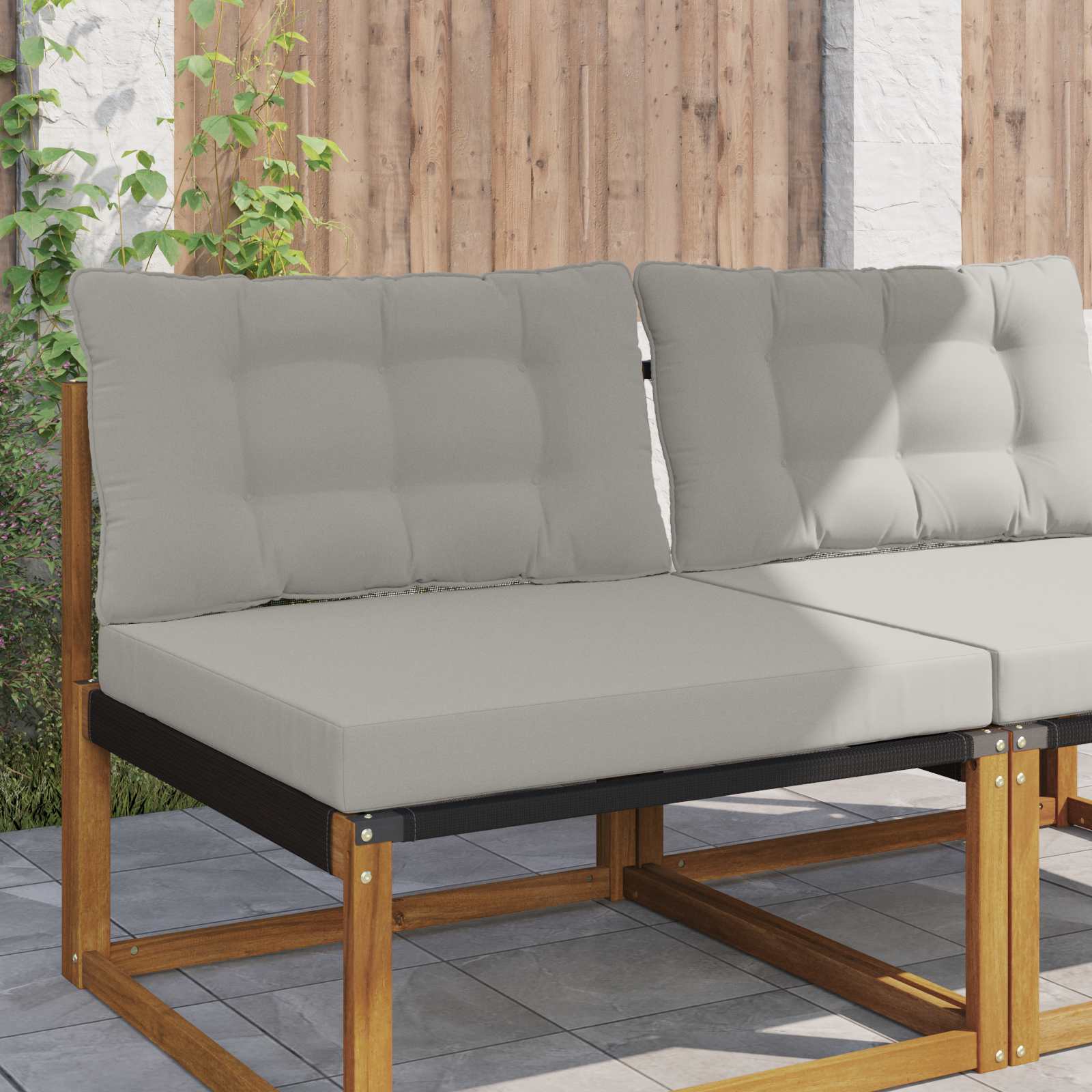 Sofakissen für draußen Polyester Grau 80 x 68,5 cm