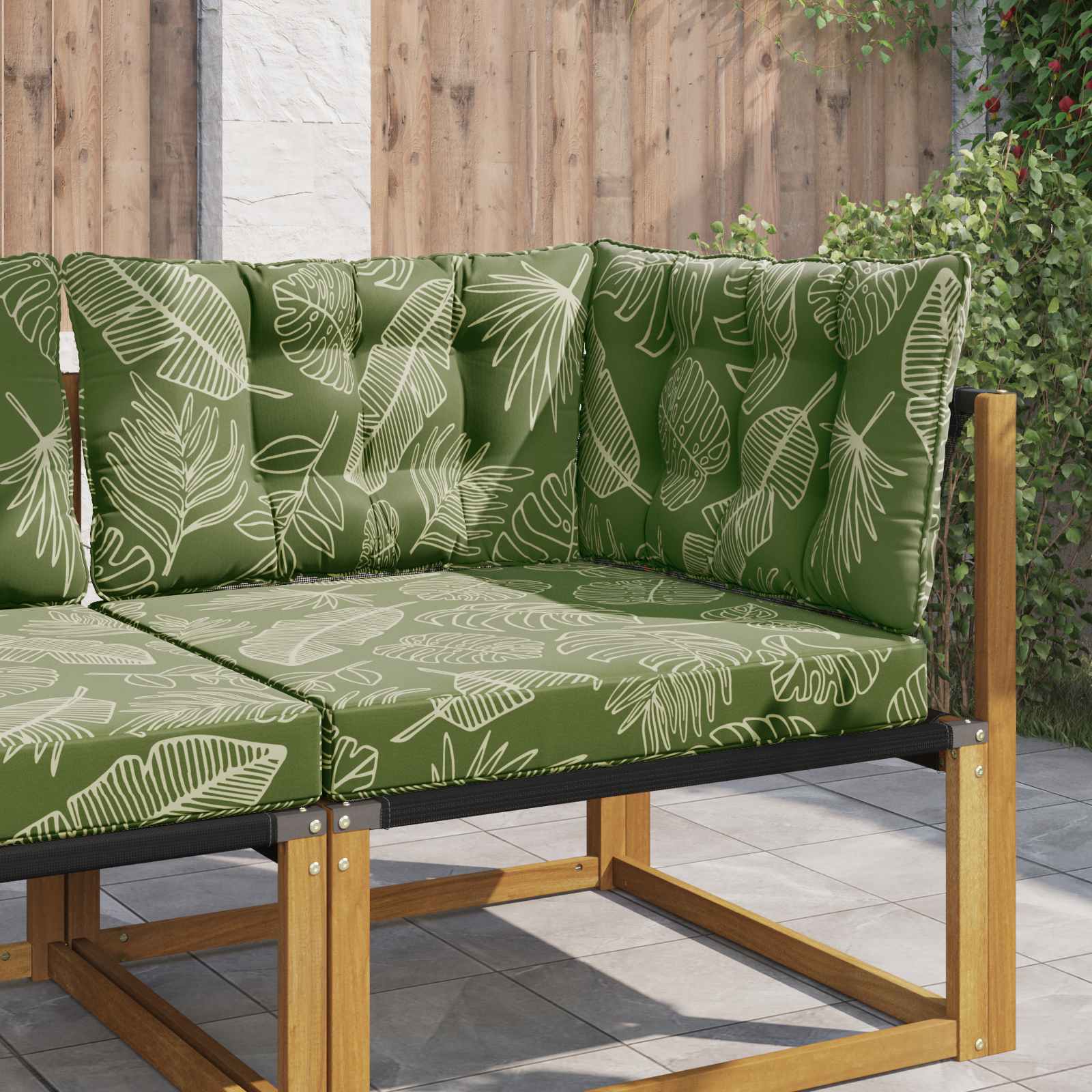 Sofakissen für draußen Polyester Blattdesign 68,5 x 68,5 cm