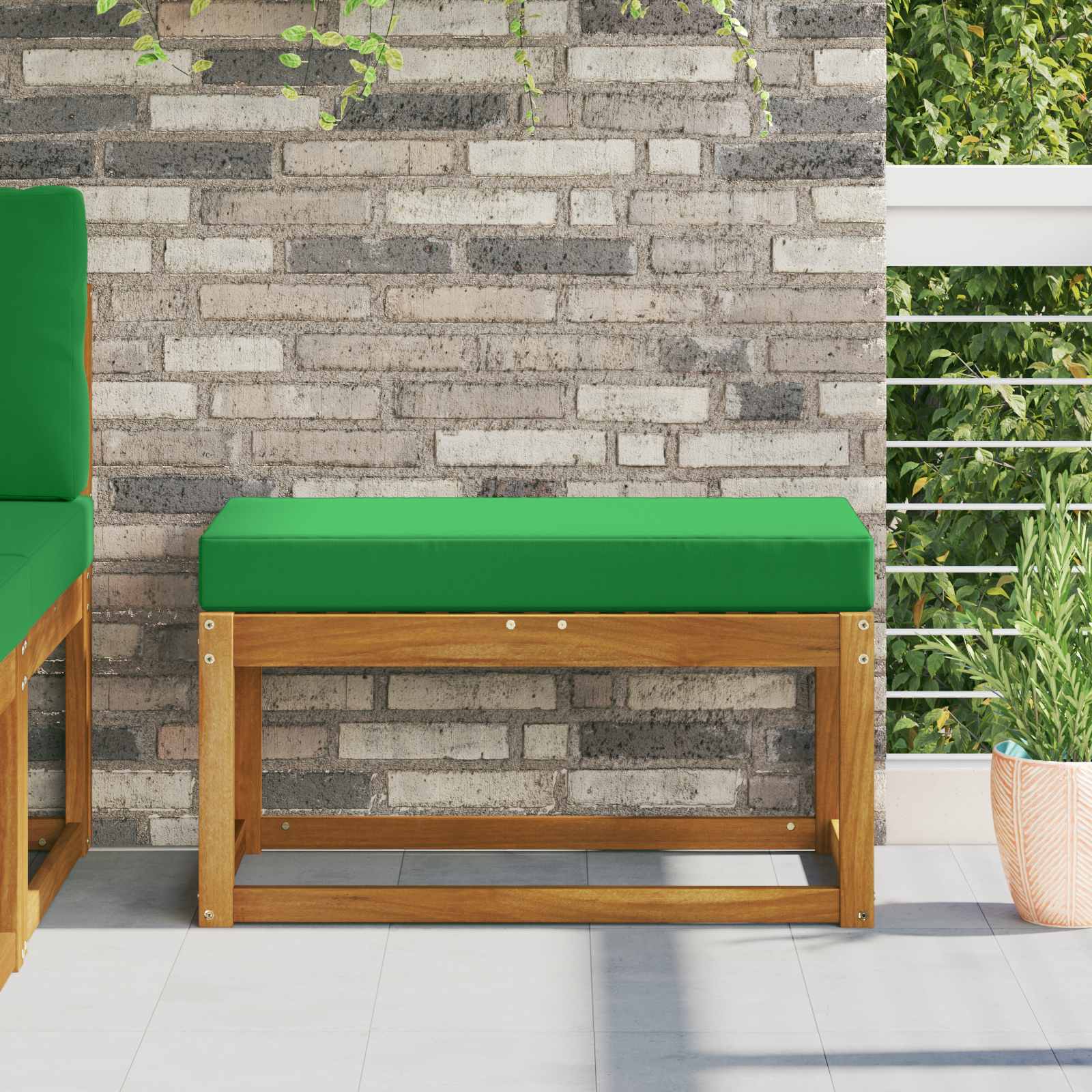 Sitzkissen für Outdoor 100 % Polyester Grün 80 x 40 x 8 cm